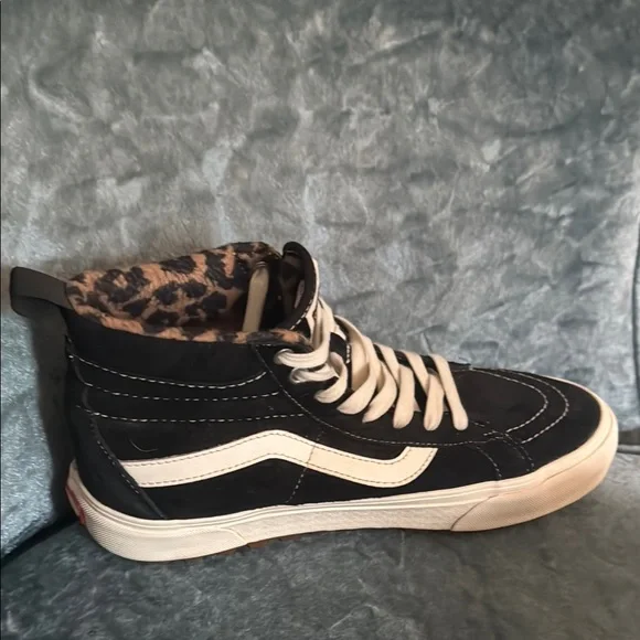 Vans Ultra Crush Leopard Lined Suede Skater High Tops Men’s 8.5 - Picture 2 of 13